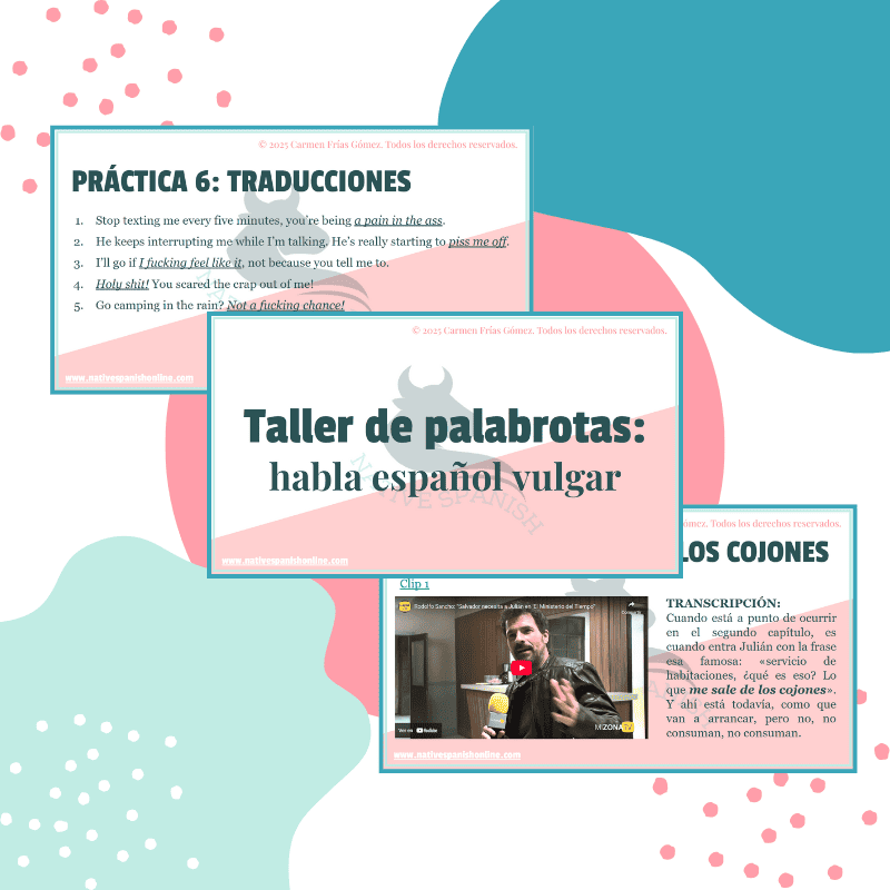 Image presenting the workshop on how to swear in Spanish